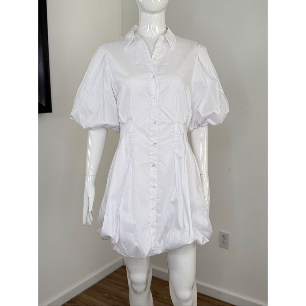 JONATHAN SIMKHAI Womens Signature Cleo Puff Sleeve Mini Dress White Size 6 - Picture 6 of 11